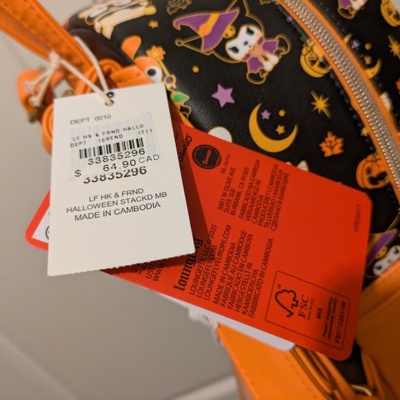 Sanrio Loungefly Halloween Hello Kitty And Friends Mini Backpack New With Tags - Picture 8 of 10